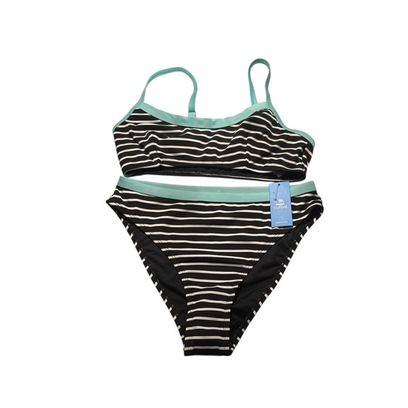 CUPSHE Nautical Striped Bikini w/ Sports Bra Top in Size MED — NWT - Picture 6 of 10